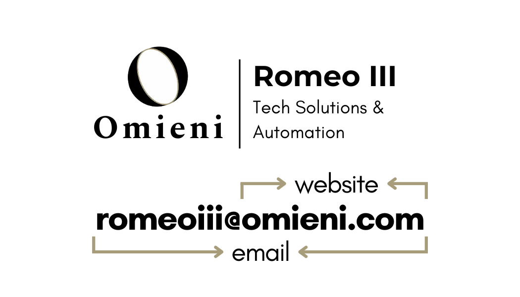 Omieni Business Card Front